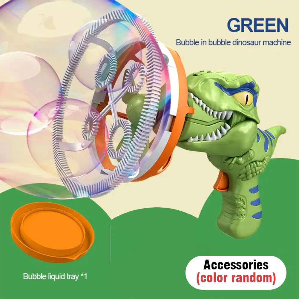 Soap Bubble Gun Dinosaur Electric Blowing Tuba Bubbles Machine Automatic Blower Toys Outdoor Games Party Toy For Kids Boys Gifts