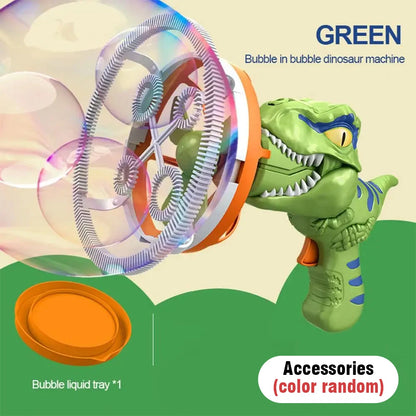 Soap Bubble Gun Dinosaur Electric Blowing Tuba Bubbles Machine Automatic Blower Toys Outdoor Games Party Toy For Kids Boys Gifts