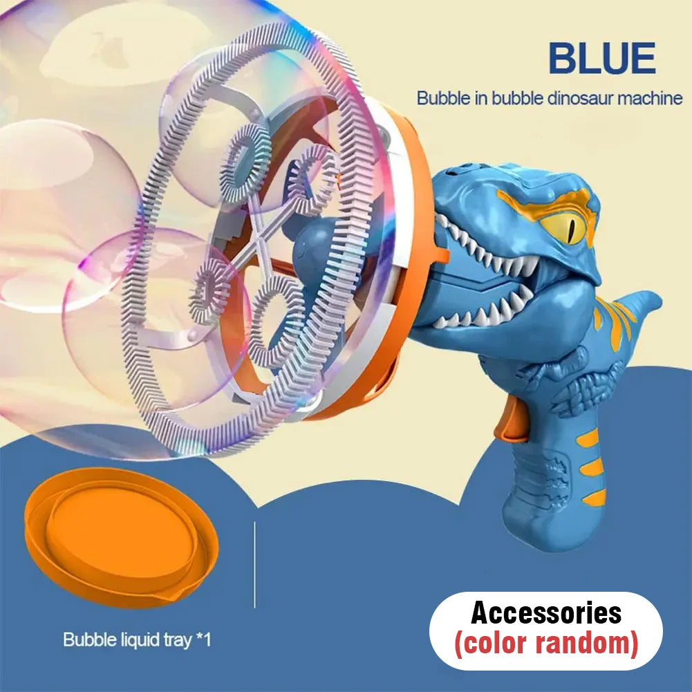 Soap Bubble Gun Dinosaur Electric Blowing Tuba Bubbles Machine Automatic Blower Toys Outdoor Games Party Toy For Kids Boys Gifts