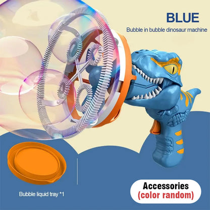 Soap Bubble Gun Dinosaur Electric Blowing Tuba Bubbles Machine Automatic Blower Toys Outdoor Games Party Toy For Kids Boys Gifts
