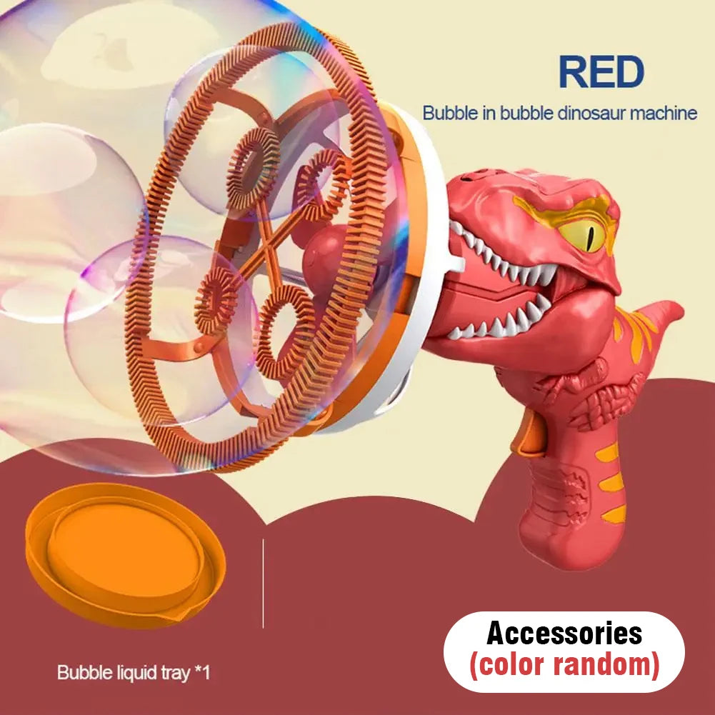 Soap Bubble Gun Dinosaur Electric Blowing Tuba Bubbles Machine Automatic Blower Toys Outdoor Games Party Toy For Kids Boys Gifts